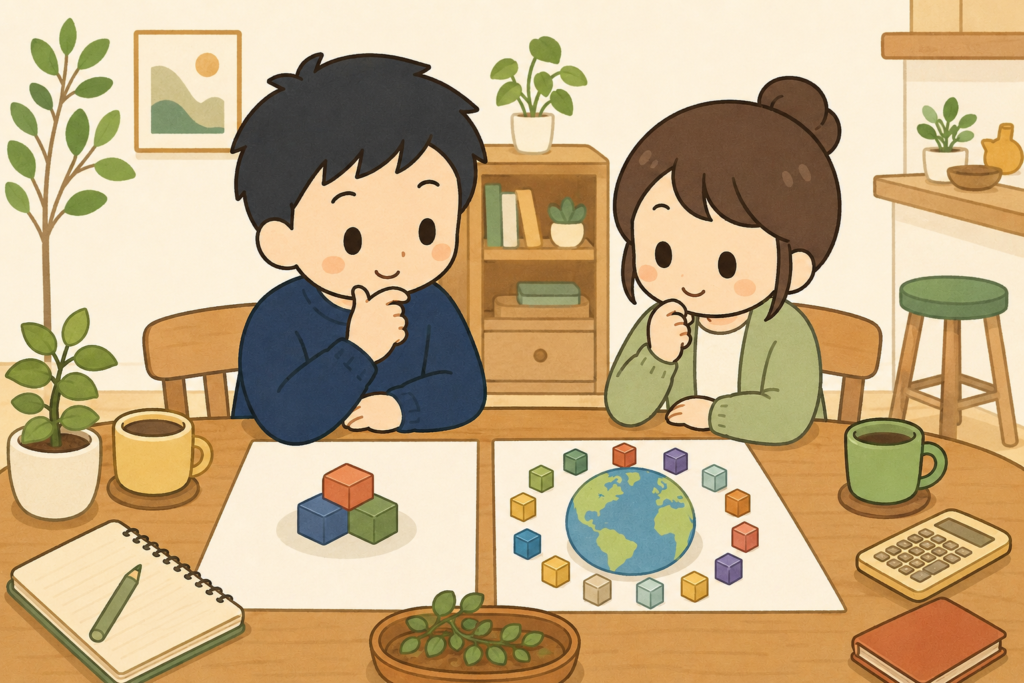 夫婦でオルカンへの投資を考えている様子
