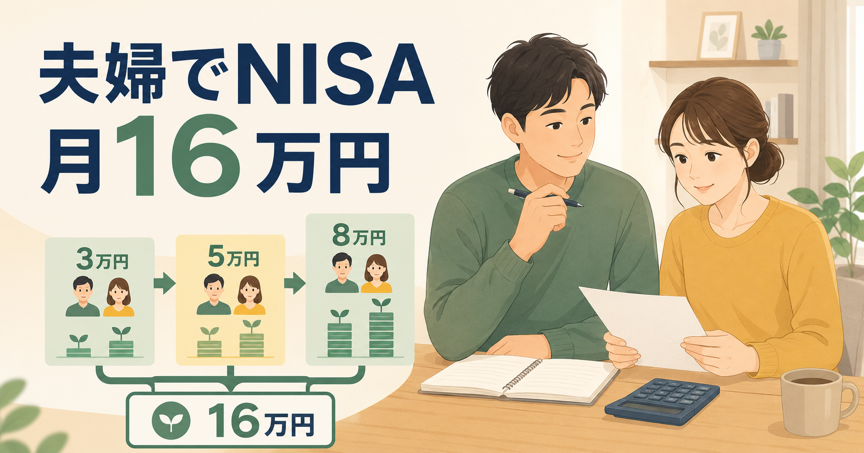 月3万円から始めて夫婦でNISAに月16万円を積み立てるまでの変化